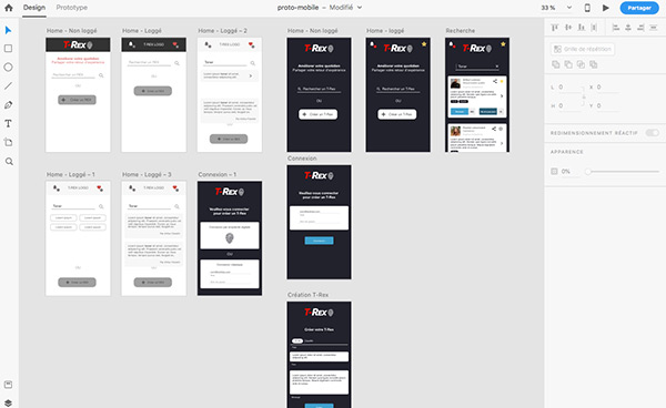 Interface Adobe XD